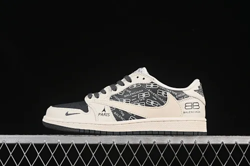 All categories Air Jordan Jordan series basketball shoes Air Jordan 1 Low high-end customized low-top sneakers Travis Scott x Fragment Design x Air Jordan 1 Low OG SP AJ1 Joe 1 Balenciaga co-branded off-white and black print low-top cultural casual sneakers LD2025-019